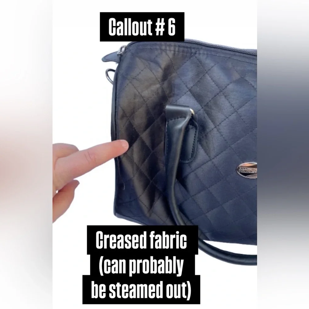 American Tourister 3 Piece Black Quilted & Faux Leather Accents - Some Callouts - Picture 13 of 15